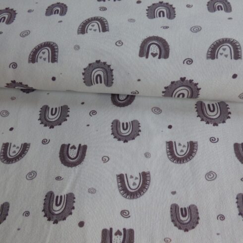 Barna szivárványos pamut jersey