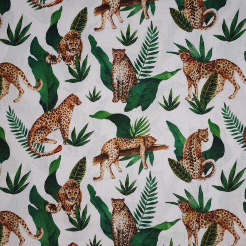 Párducos finom szövésű pamutvászon, puplin