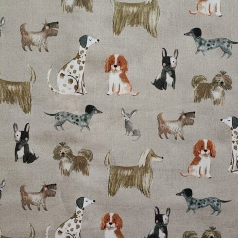 Kutyás finom szövésű pamutvászon, puplin drapp