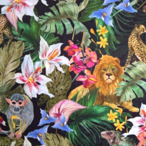 Dzsungeles finom szövésű pamutvászon, puplin