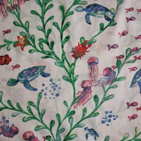 Tenger mintás pamutvászon