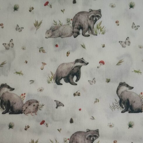 Mosómedvés finom szövésű pamutvászon, puplin