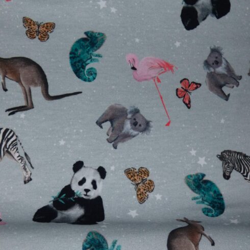 Szálcsiszolt vadállatos hurkolt futter szürke