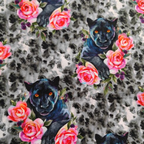 Párducos pamut jersey darab 50 cm