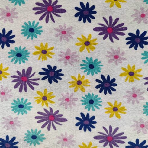 Virágos pamut jersey darab 80 cm