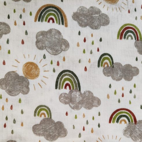 Szivárványos felhős dupla géz