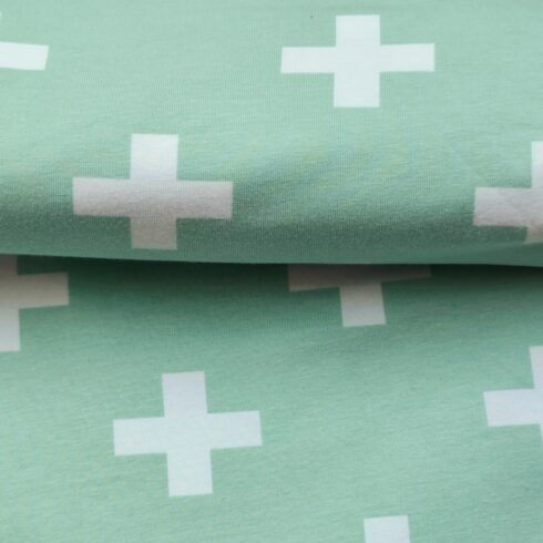 Biopamut jersey anyag világoszöld kis hibával!!!