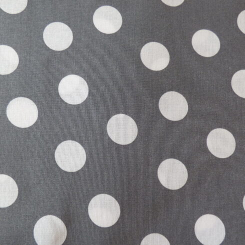 Szürke alapon fehér pöttyös pamutvászon