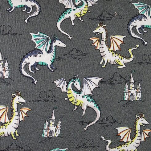 Sárkányos hurkolt futter szürke