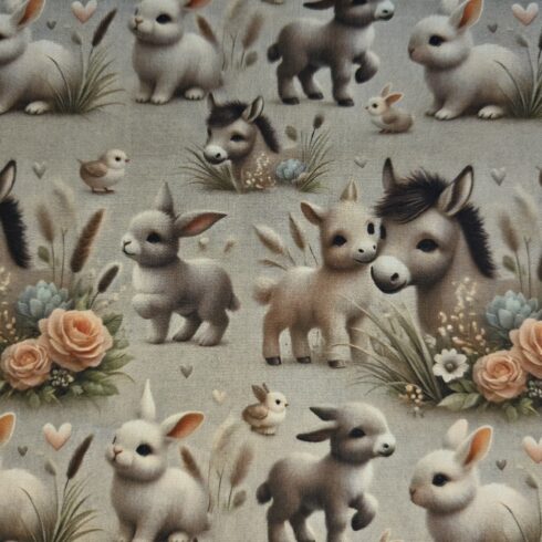 csacsis, nyuszis pamutvászon